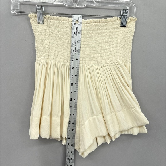 Koch Shorts Womens XS White Smocked High Waist Flowy Pleated Made In USA - Picture 6 of 11